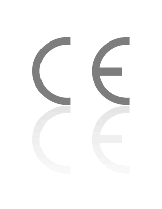 Die Buchstaben C und E in grau mit Schlagschatten